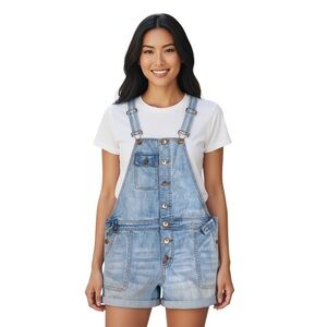XXI Premium Denim Los Angeles chambray jean shorts overalls y2k size 30